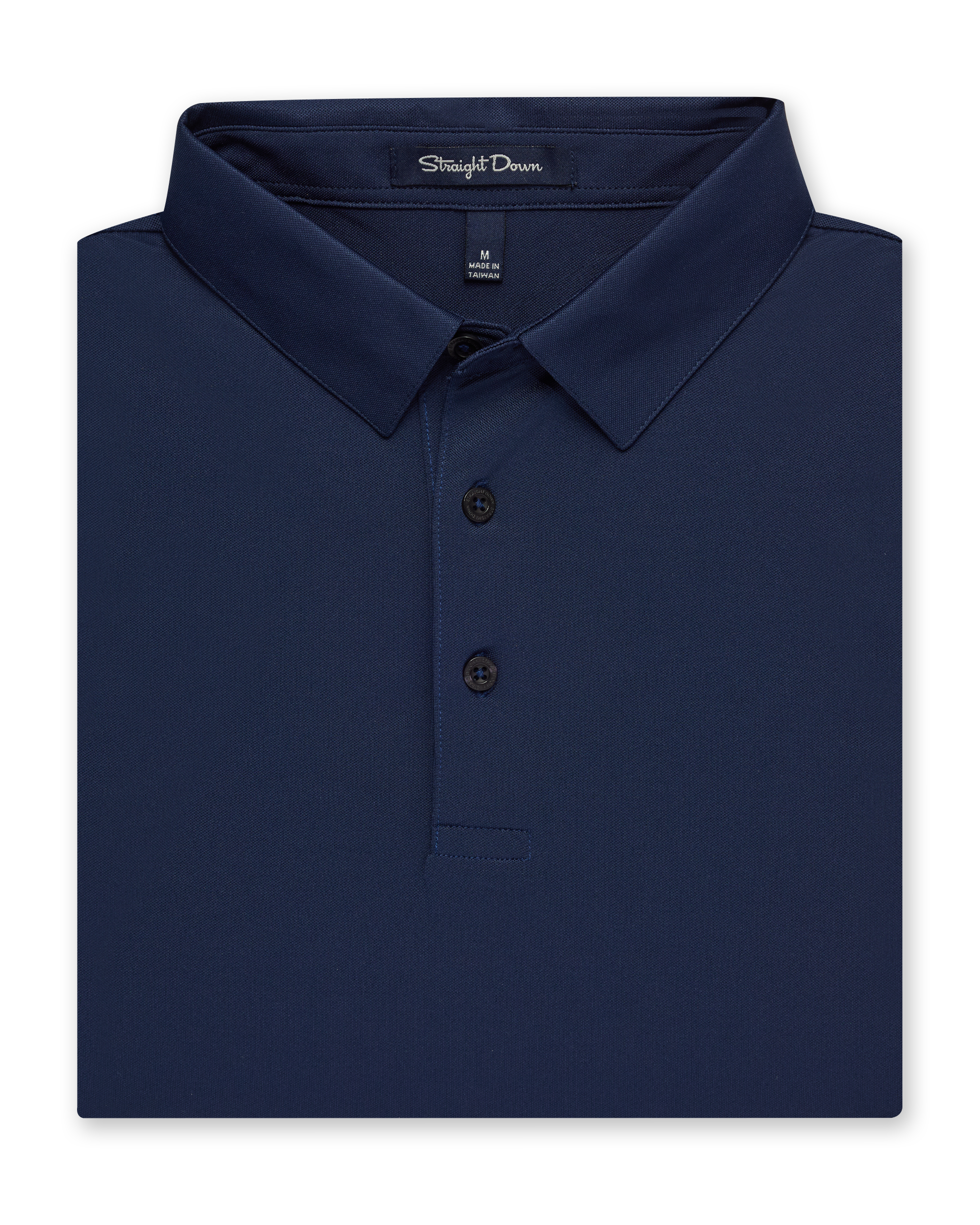 Men’s Sullivan Polo in new indigo blue, folded front view