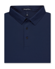 Men’s Sullivan Polo in new indigo blue, folded front view