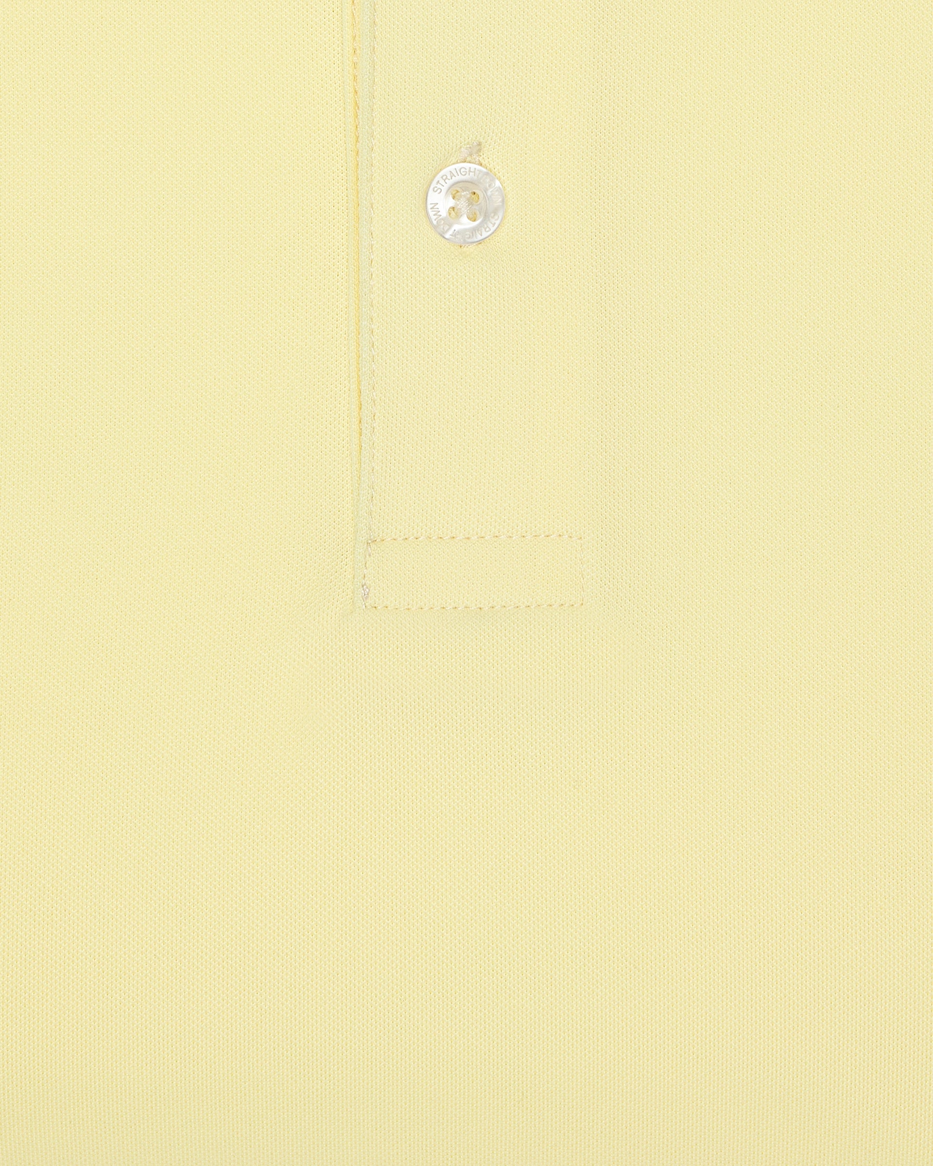 Close-up fabric texture detail of the Sullivan Polo in pale yellow