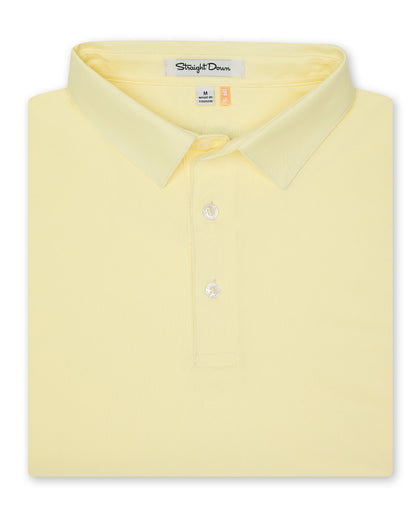 Men’s Sullivan Polo in pale yellow, folded front view
