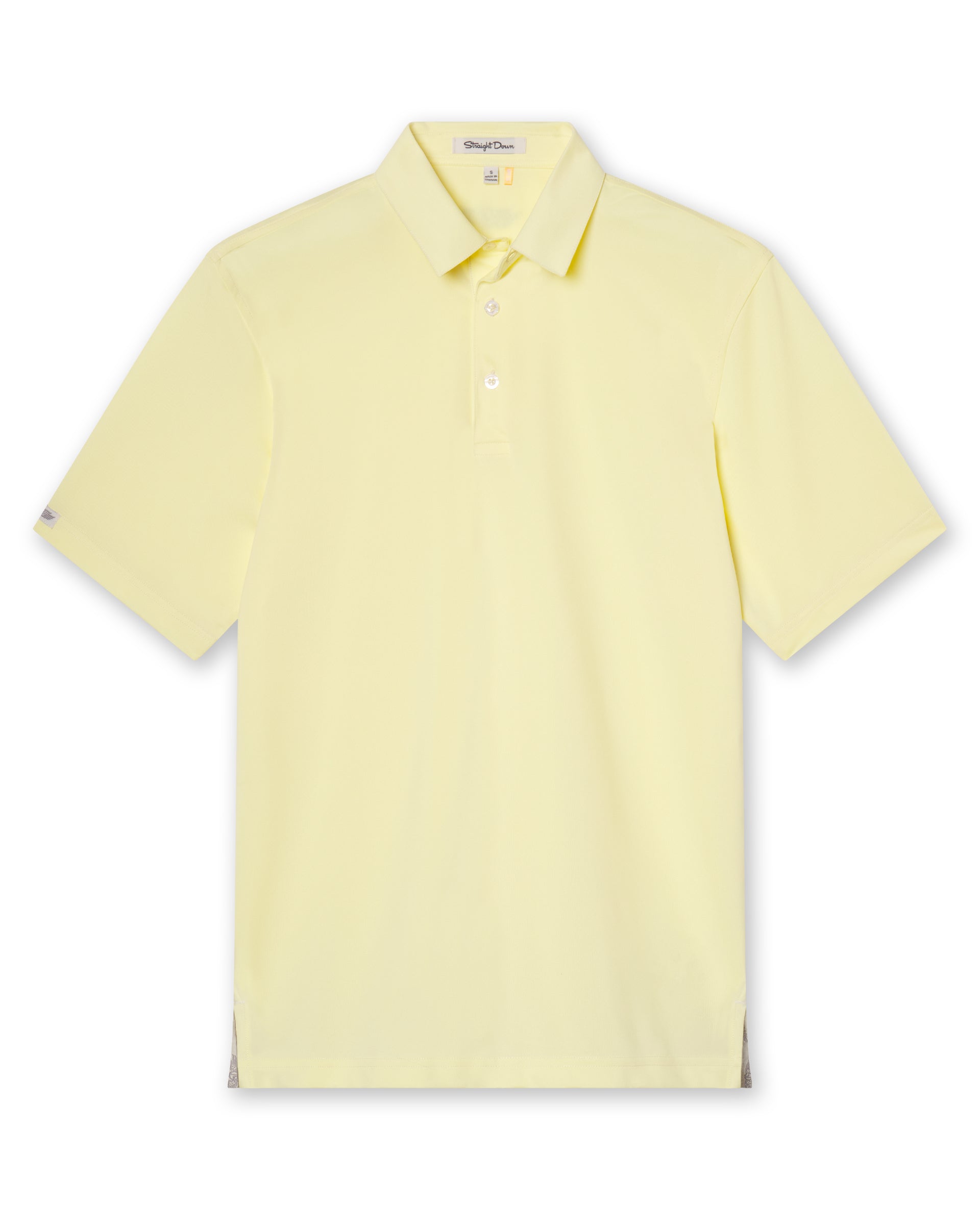 Men’s Sullivan Polo in pale yellow, full front product view
