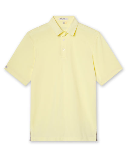 Men’s Sullivan Polo in pale yellow, full front product view