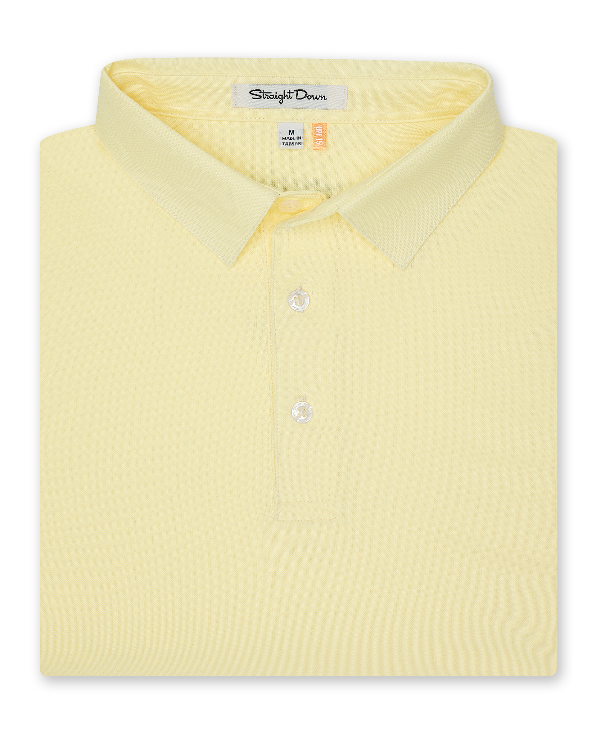 Men’s Sullivan Polo in pale yellow, folded front view