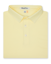 Men’s Sullivan Polo in pale yellow, folded front view