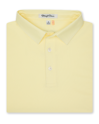 Men’s Sullivan Polo in pale yellow, folded front view