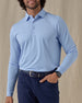 Stearns Long Sleeve Polo in Carolina blue, front model view