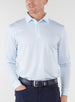 Stearns Long Sleeve Polo in Sky White, front model view