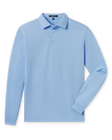 Stearns Long Sleeve Polo in Carolina blue, front  flat lay view