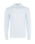 Stearns Long Sleeve Polo in Sky White, front  flat lay view
