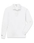 Stearns Long Sleeve Polo in White, front  flat lay view