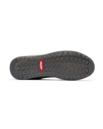 Men's Field V2 Shoe in Carbon, bottom view featuring a gray traction outsole with a red SD logo label