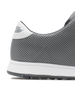 Men's Field V2 Shoe in Carbon, close-up heel detail view featuring the gray mesh knit upper, white heel tab with SD wing logo, and white midsole