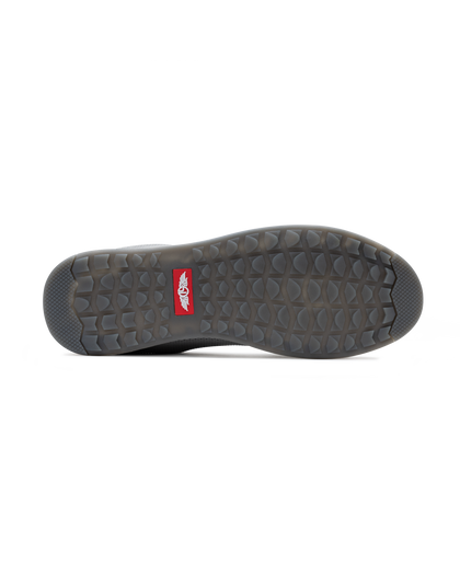 Men's Field V2 Shoe in Carbon, bottom view featuring a gray traction outsole with a red SD logo label