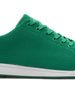 Men's Field V2 Shoe in Green, close-up toe box view featuring a green breathable mesh upper with green laces and white midsole