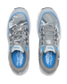 Straight Down Mojave Shoe in Camo Carbon, top view of a pair featuring grey camo knit upper with blue accents and Straight Down branded blue insole