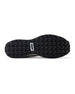 Men's Moonlight V2 Shoe in Black, bottom view featuring a black geometric pyramid-textured rubber outsole with a white and black Straight Down logo badge at the center