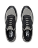 Men's Moonlight V2 Shoe in Black, top down view of a pair featuring light grey knit uppers with black lacing system and silver Straight Down logo at the collar, with branded insoles visible