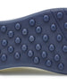 Men's Rally Shoe in White, detail close-up view of the outsole featuring navy rubber studs and flex grooves for traction and grip
