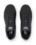 Black sneakers with brand logo on a white background