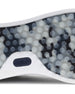 Field V3 Shoes in New Indigo, close-up outsole detail view featuring a navy and gray camo-patterned rubber traction sole with circular grip nubs and navy Straight Down logo detail on the heel