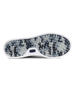 Field V3 Shoes in New Indigo, full outsole view featuring a navy and gray camo-patterned rubber traction sole with circular grip nubs, white midsole edge, and navy Straight Down logo detail on the heel