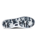 Field V3 Shoes in Silver, full outsole view featuring a black and white camo-patterned rubber traction sole with circular grip nubs, white midsole edge, and navy Straight Down logo detail on the heel