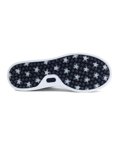 Black and white star-patterned shoe sole on a white background