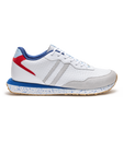 Clubhouse Trainer with white body, red and blue accents, side profile view