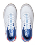Clubhouse Trainer with white body, red and blue accents, top view