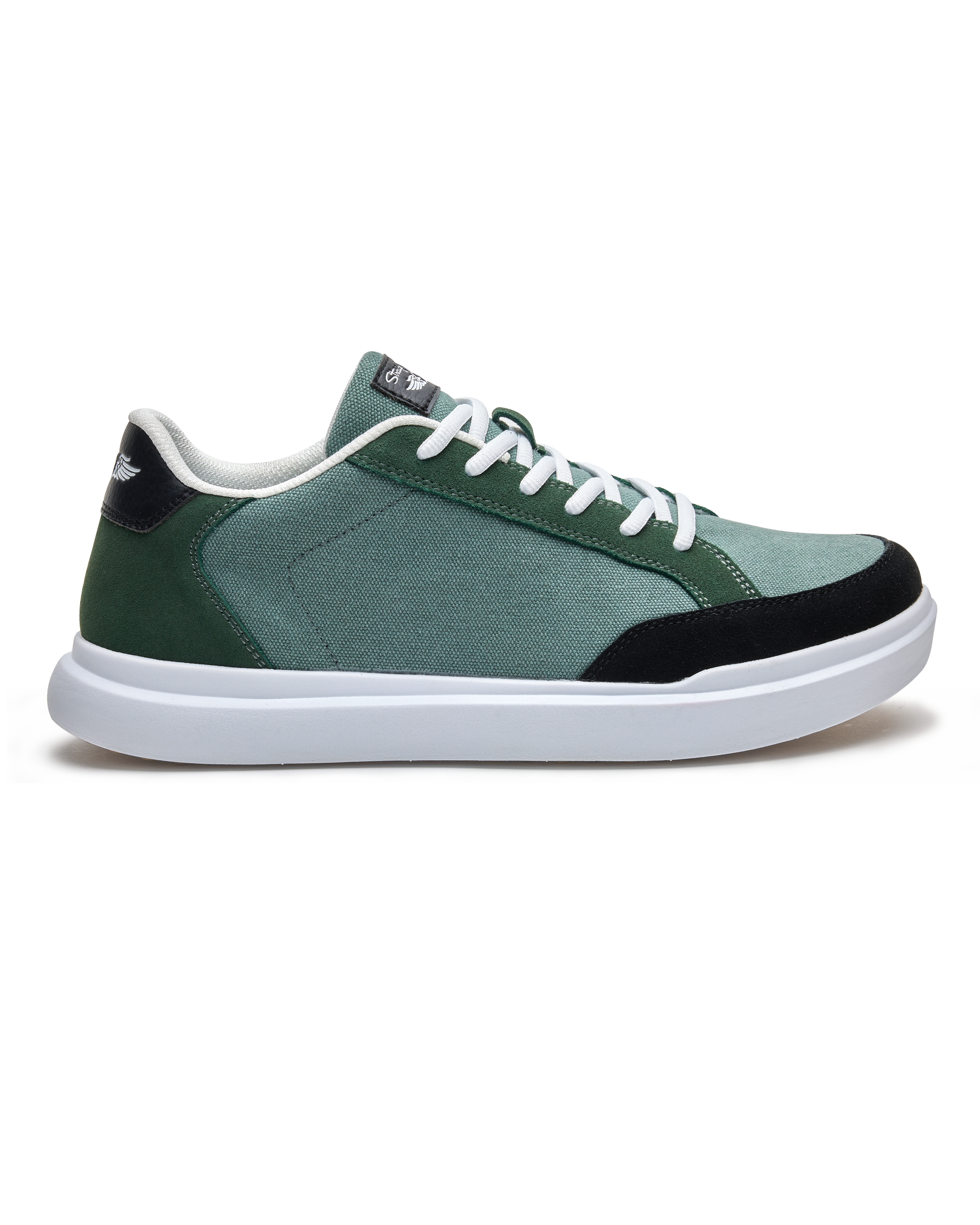 Cruise Canvas Sneaker in Dark Forest Green, side profile view