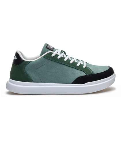 Cruise Canvas Sneaker in Dark Forest Green, side profile view
