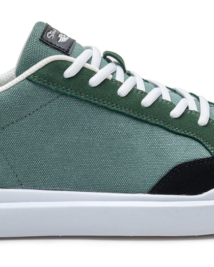 Cruise Canvas Sneaker in Dark Forest Green, side detail view
