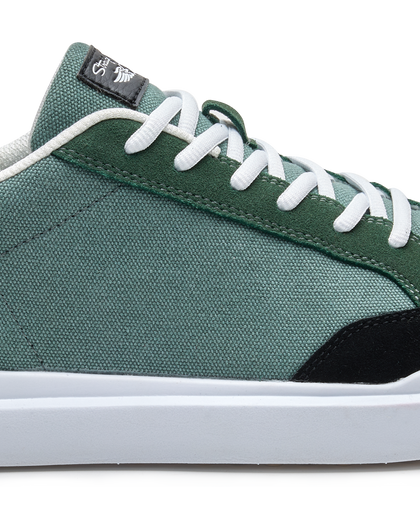 Cruise Canvas Sneaker in Dark Forest Green, side detail view