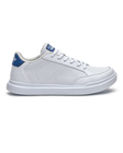 Cruise Perforated Sneaker in White with perforated upper and blue heel accent, side profile view