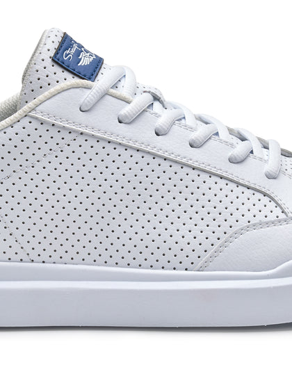 Cruise Perforated Sneaker in White with perforated leather upper, side detail view
