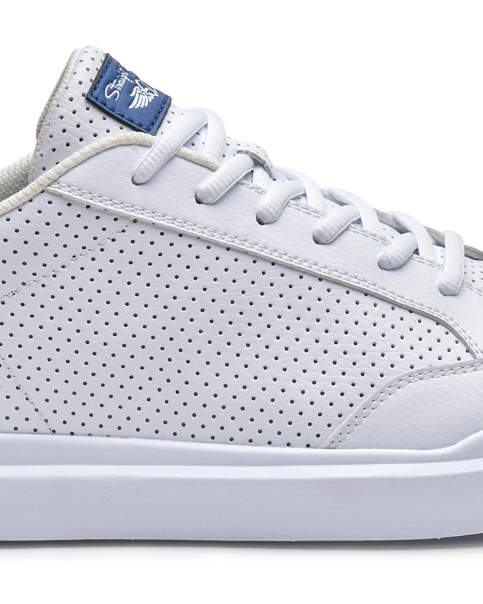 Cruise Perforated Sneaker in White with perforated leather upper, side detail view