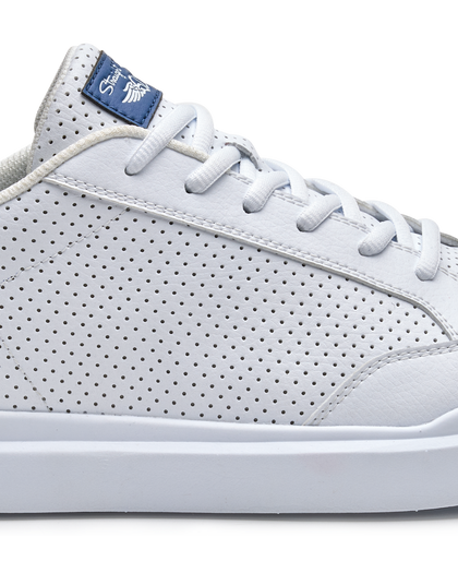 Cruise Perforated Sneaker in White with perforated leather upper, side detail view