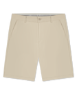 Men's Maverick Twill Short in Cashew, flat lay front view featuring a solid tan short with a button waistband closure and slant front pockets