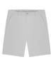Men's Maverick Twill Short in Silver, flat lay front view featuring a solid light grey short with a button waistband closure and slant front pockets