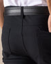 Hero Pant in black, back pocket and fabric detail view