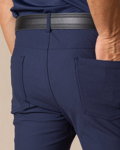 Hero Pant in Indigo, back pocket detail view