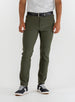 Hero Pant in olive green, front view on model