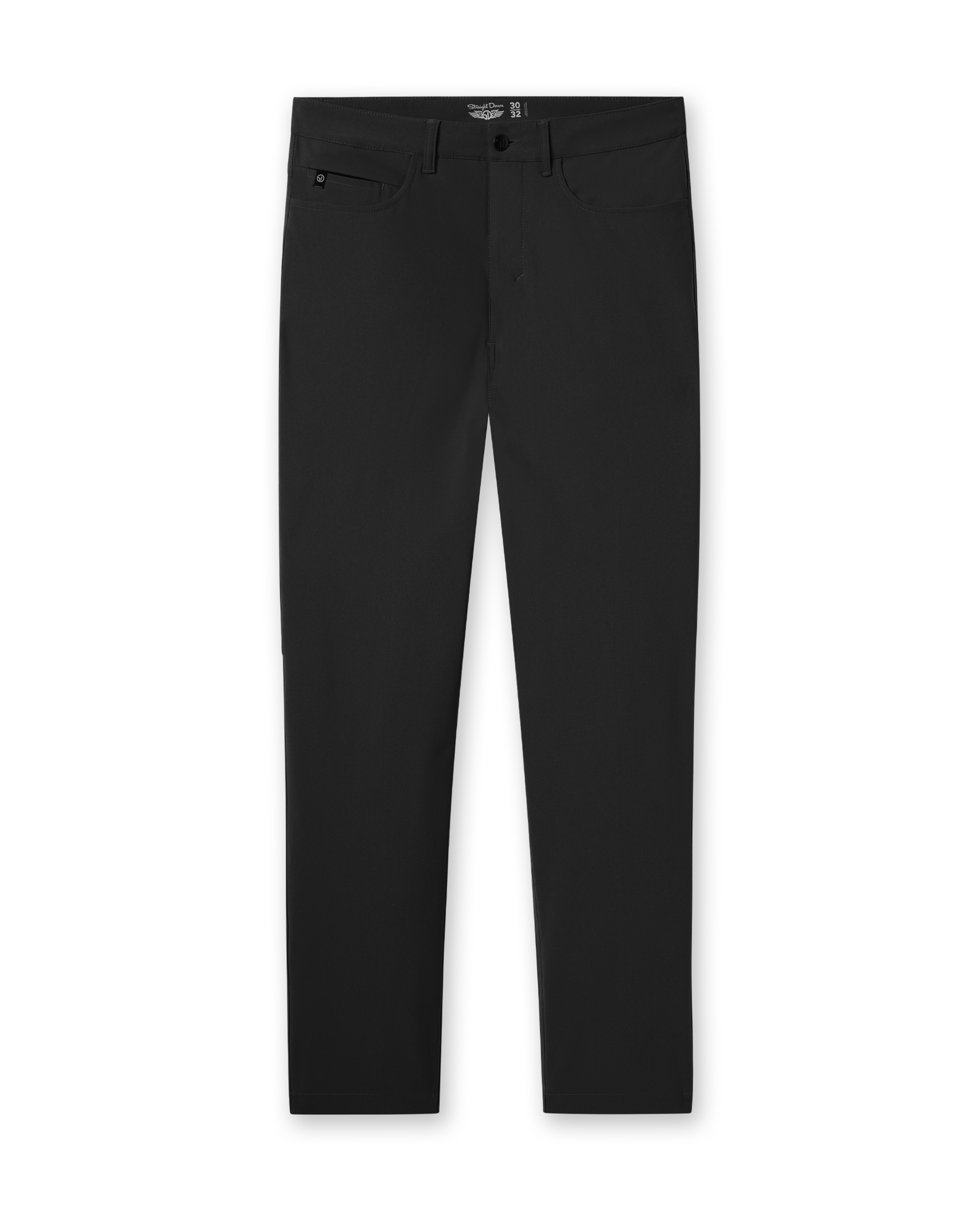 Hero Pant in black, front flay lay view