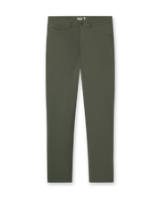 Hero Pant in olive green, front flay lay view