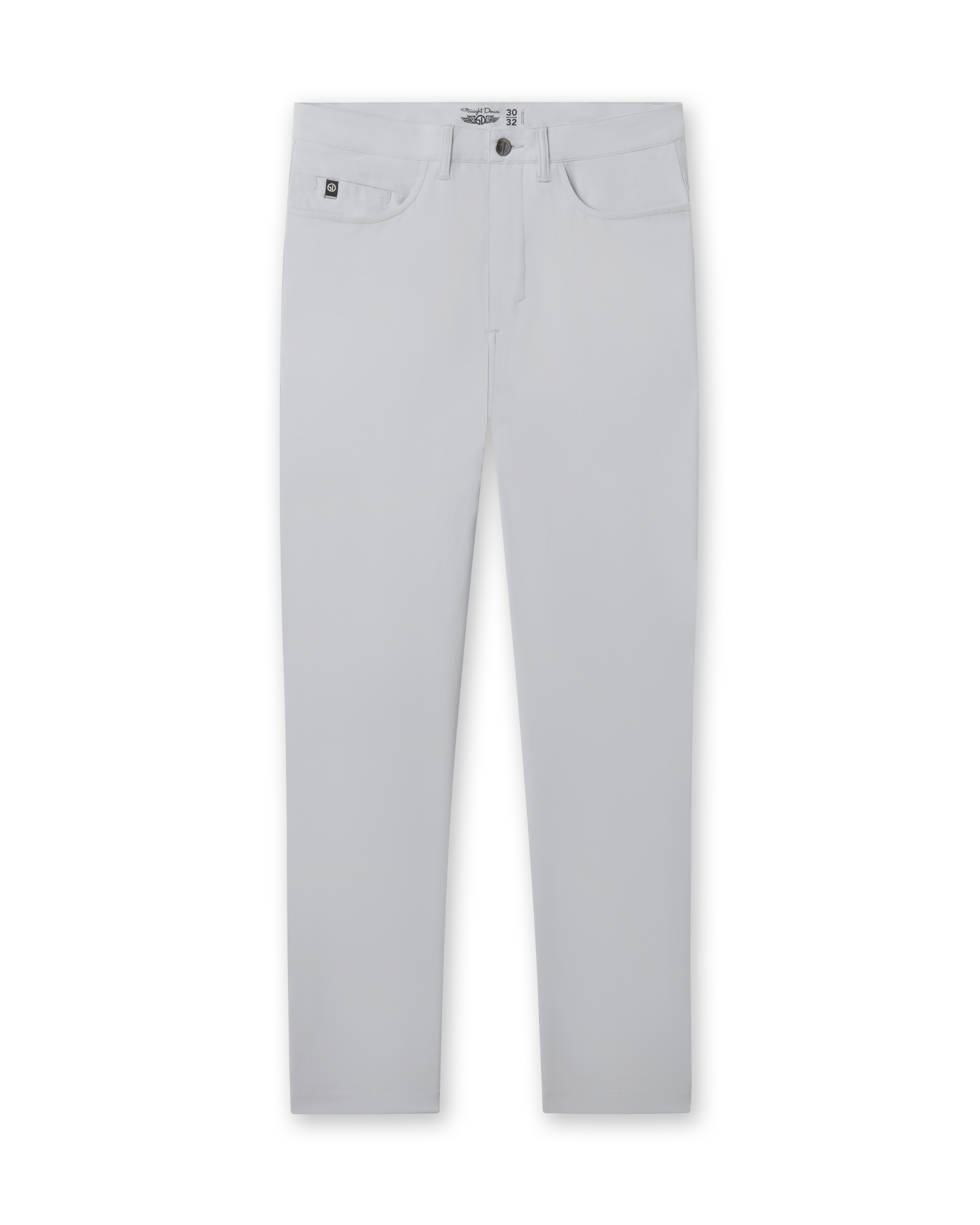 Hero Pant in silver, front flay lay view