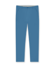 Men's Maverick Twill Pant in Petrol, flat lay front view featuring a solid blue with a button waistband closure and slant front pockets