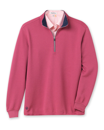 Men’s Optic Quarter Zip in acai pink, flat lay front view