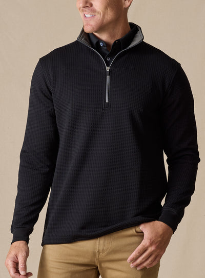 Men’s Optic Quarter Zip in black, front model view