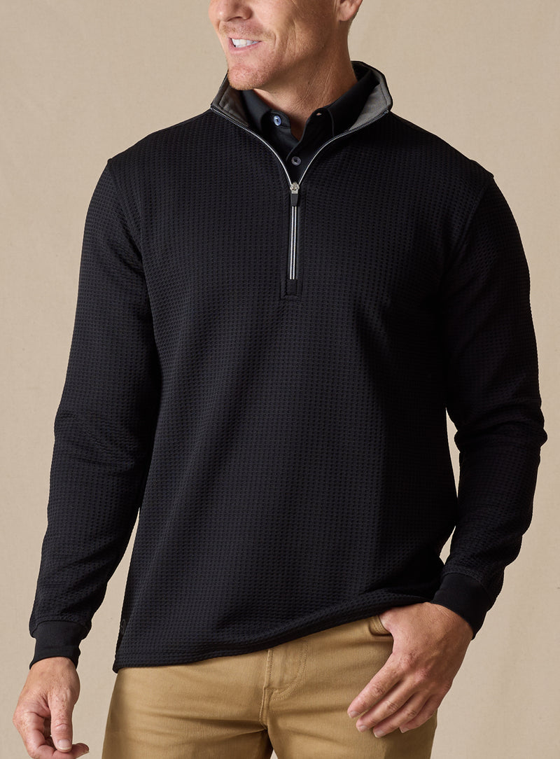 Men’s Optic Quarter Zip in black, front model view