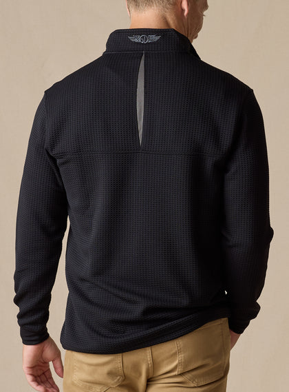 Men’s Optic Quarter Zip in black, back view